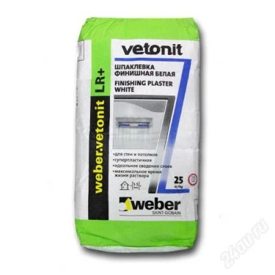 Лот: 1404342. Фото: 1. Шпаклевка Vetonit LR+ (Вебер-Ветонит... Смеси, шпатлевки, цемент