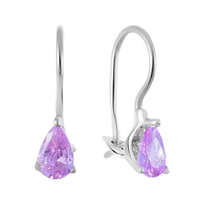 Лот: 23841114. Фото: 1. Серьги детские из серебра с кварцем. Серьги, каффы