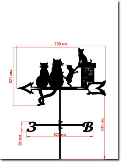 Лот: 11929263. Фото: 1. Флюгер "Кошки" (6). Всё для ландшафта