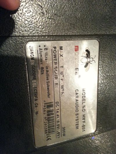 Лот: 6147839. Фото: 1. Сабвуфер автомобильный Good bee... Сабвуферы