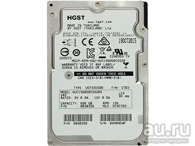 Лот: 10873690. Фото: 1. Жесткий диск 600Gb SAS HGST (Hitachi... Жёсткие диски (HDD)
