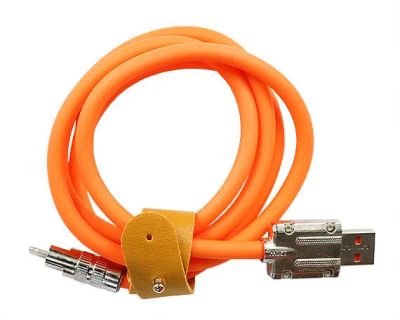 Лот: 20645546. Фото: 1. Кабель Lightning - USB 120Вт оранжевый... Дата-кабели, переходники