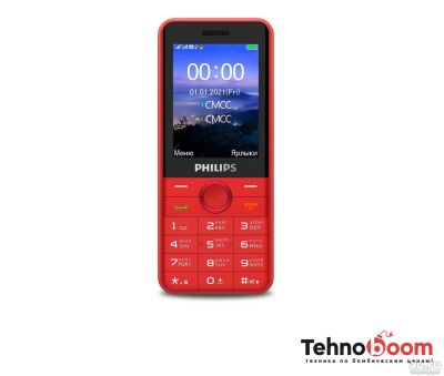 Лот: 18312620. Фото: 1. Сотовый телефон Philips E172 красный. Кнопочные мобильные телефоны