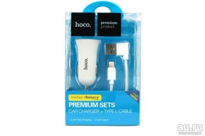 Лот: 9260137. Фото: 1. АЗУ-2USB HOCO UC204 2,4 A + кабель... Дата-кабели, переходники