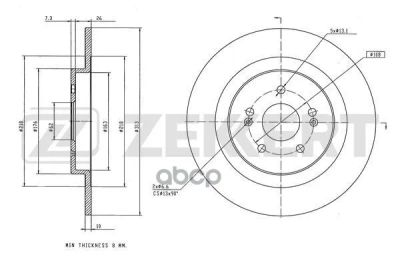 Лот: 21853500. Фото: 1. Bs6619 Zekkert Диск Тормозной... Тормозная система