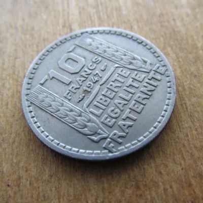 Лот: 24698590. Фото: 1. Монета 10 франк Франция 1947 портрет... Европа