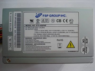 Лот: 1266285. Фото: 1. Блок питания FSP ATX 450PNF 450W. Корпуса, блоки питания