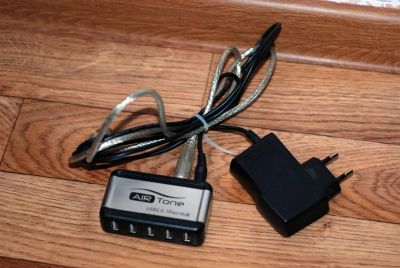 Лот: 3645027. Фото: 1. Внешний USB2.0 HUB 7-port с блоком... Другое (периферия)