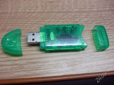 Лот: 694920. Фото: 1. Кардридер MiniSD->USB Apacher... USB-флеш карты
