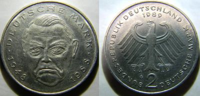 Лот: 10585692. Фото: 1. Германия ФРГ. 2 марки 1989 G... Германия и Австрия