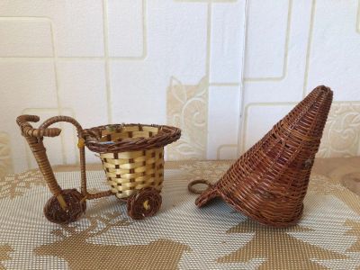 Лот: 24421679. Фото: 1. Корзинки из лозы (2шт). Плетение из лозы, лыка, бересты