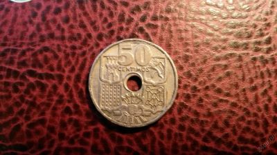 Лот: 5727694. Фото: 1. 50 сентимо Испания 1949 год. Европа