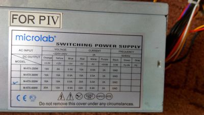 Лот: 8326050. Фото: 1. Блок питания Microlab M-ATX-350W... Корпуса, блоки питания