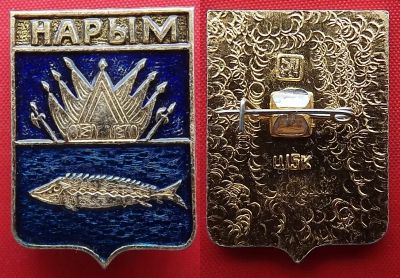 Лот: 20223837. Фото: 1. (№4239) значок "Нарым" (Герб... Сувенирные