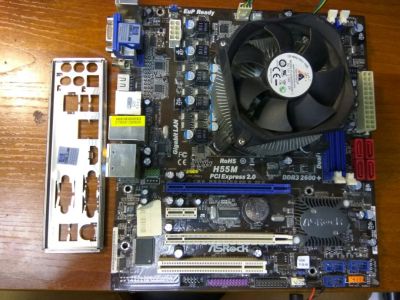 Лот: 9628787. Фото: 1. MB Asrock H55M + Core i3 540 2x... Материнские платы