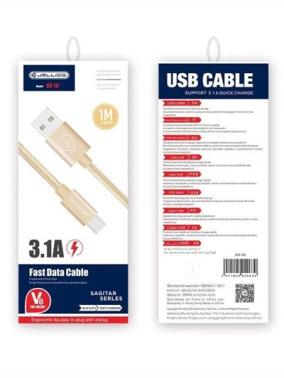 Лот: 22147958. Фото: 1. КАБЕЛЬ JELLICO GS-10 microUSB... Дата-кабели, переходники