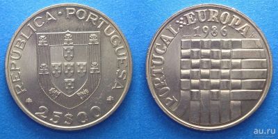 Лот: 13849623. Фото: 1. Португалия 25 эскудо 1986 Вступление... Европа