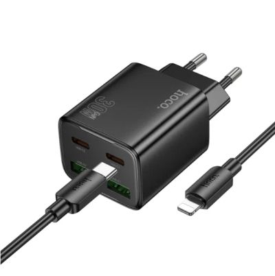 Лот: 24616750. Фото: 1. Зарядное сетевое (USB-C + USB-C... Зарядные устройства, блоки питания, адаптеры сетевые для смартфонов