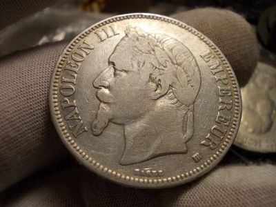Лот: 17169277. Фото: 1. Редкие Отличные 5 Франков-1869... Россия до 1917 года