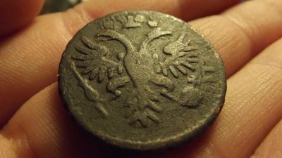 Лот: 11309804. Фото: 1. Отличная денга 1731 года. Перечекан... Россия до 1917 года