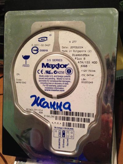 Лот: 3652627. Фото: 1. HDD Жесткий диск винчестер Maxtor... Жёсткие диски (HDD)