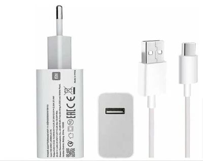Лот: 19354246. Фото: 1. СЗУ USB Xiaomi 27W + кабель Type-C... Дата-кабели, переходники