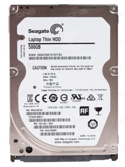 Лот: 11357876. Фото: 1. Seagate Laptop Thin HDD 500GB. Жёсткие диски (HDD)