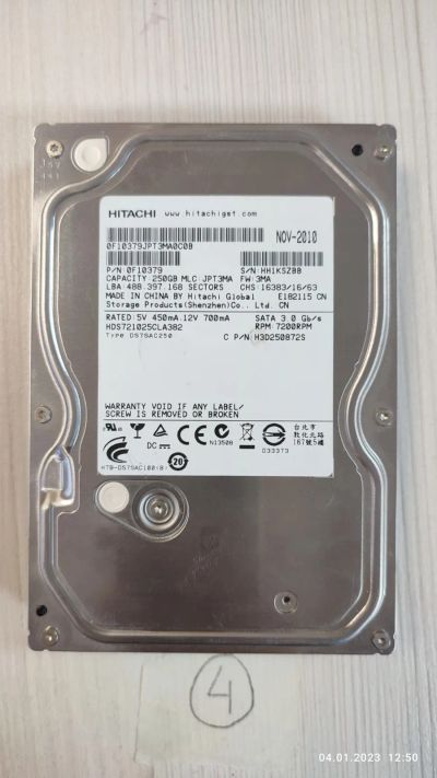 Лот: 19852182. Фото: 1. Жеcткий диск Hitachi 250 гб. Жёсткие диски (HDD)