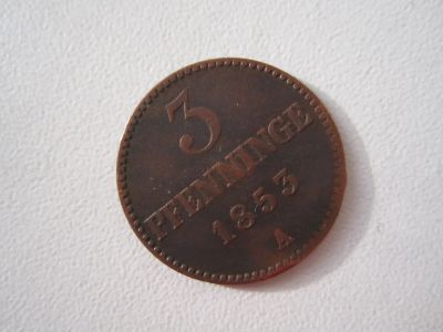 Лот: 6192738. Фото: 1. 3 пфенинга 1853А Макленбург-Шверин. Германия и Австрия