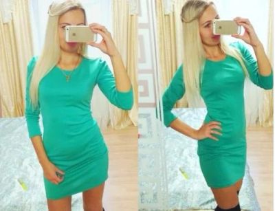 Лот: 7091364. Фото: 1. Платье бирюзового цвета S 44. Платья