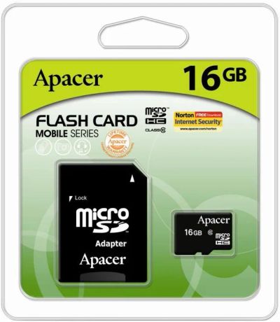 Лот: 4654124. Фото: 1. Карта памяти Microsdhc 16Gb Apacer... Карты памяти