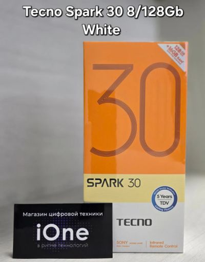 Лот: 25028345. Фото: 1. Tecno Spark 30 8/128Gb Белый... Смартфоны