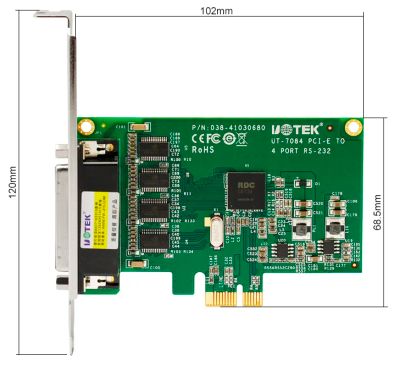 Лот: 17509361. Фото: 1. Плата расширения "UT-7084" PCI-E-RS232x4. Промышленное