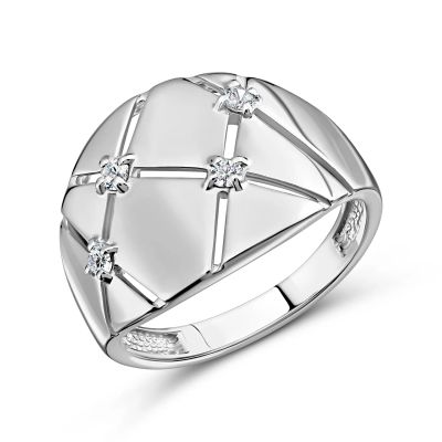 Лот: 23843545. Фото: 1. Серебряное кольцо с фианитами... Кольца, перстни