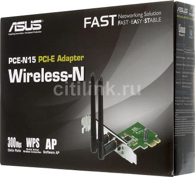 Лот: 14032505. Фото: 1. Сетевой адаптер WiFi ASUS PCE-N15... WiFi, Bluetooth адаптеры