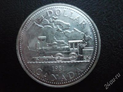 Лот: 2635104. Фото: 1. 1 Доллар Канада 1981 год Паровоз... Америка