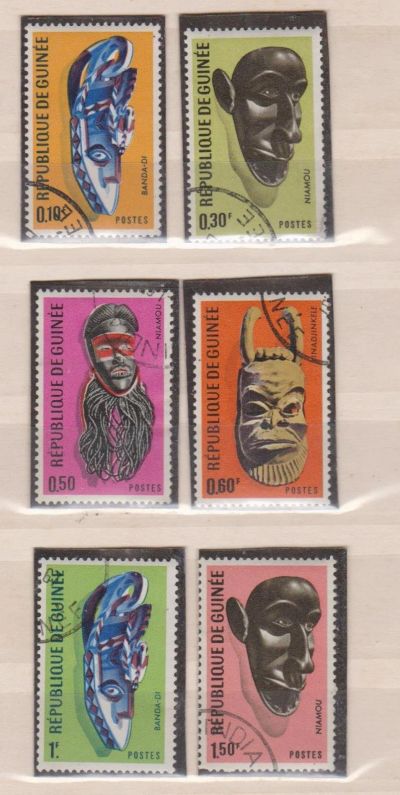 Лот: 17132984. Фото: 1. Гвинея, 1967 г.Серия марок "Маски... Марки