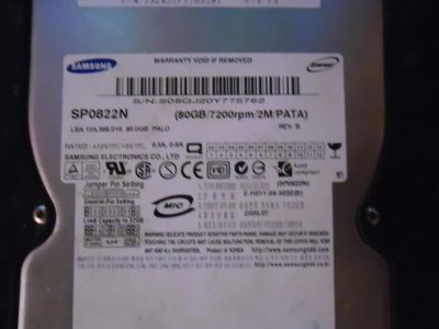 Лот: 9556943. Фото: 1. Жесткий на 80GB. Жёсткие диски (HDD)