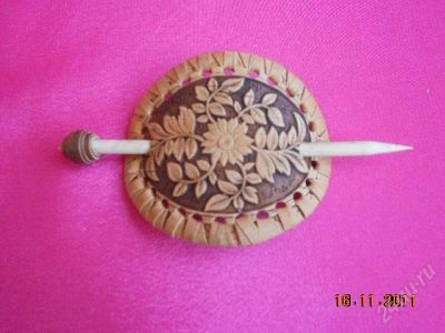 Лот: 1349561. Фото: 1. Заколки и иконки из бересты. Другое (ручная работа)