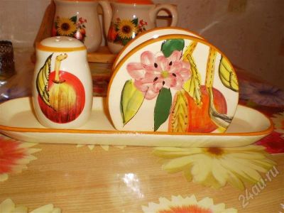 Лот: 390960. Фото: 1. Набор: солонка и салфетница на... Столовые приборы, ножи