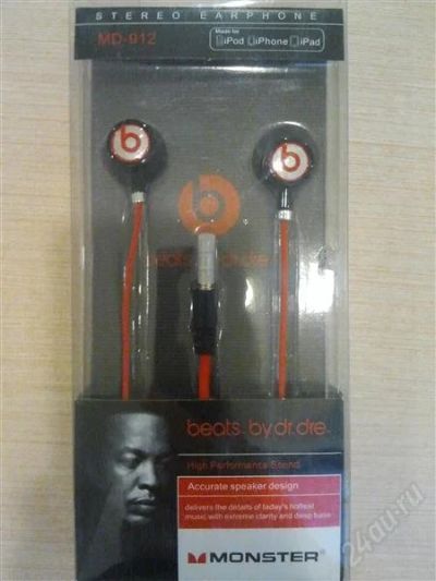 Лот: 2180150. Фото: 1. Наушники monster beats by dr.dre... Наушники, гарнитуры