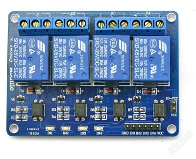 Лот: 1860147. Фото: 1. Модуль с 4-мя реле для Arduino... Микроконтроллеры