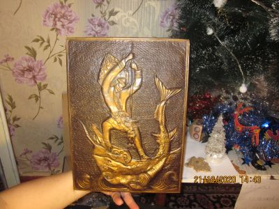 Лот: 17035210. Фото: 1. Барельеф чеканный из бронзы... Предметы интерьера и быта