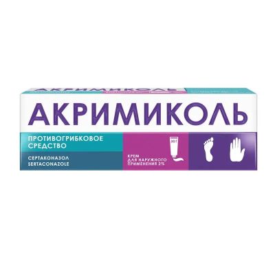 Лот: 25190153. Фото: 1. Акримиколь 2% крем для наружного... Лекарства