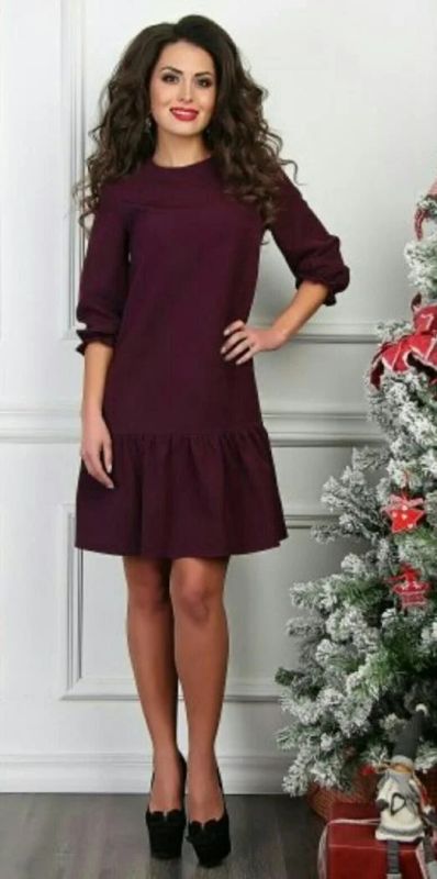 Лот: 9141428. Фото: 1. Бордовое платье. Платья