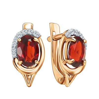 Лот: 23879057. Фото: 1. Серьги TALANT из золота с гранатом... Серьги, каффы