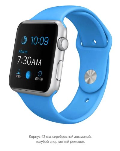 Лот: 5492503. Фото: 1. Apple Watch Sport 42 мм, серебристый... Смарт-часы, фитнес-браслеты, аксессуары