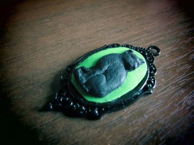 Лот: 5480950. Фото: 1. кот камея. Кулоны, подвески