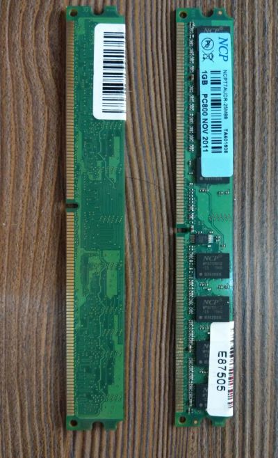 Лот: 15683412. Фото: 1. 2Gb (2x1Gb) DDR2 NCP NCPT7AUDR-25M88... Оперативная память