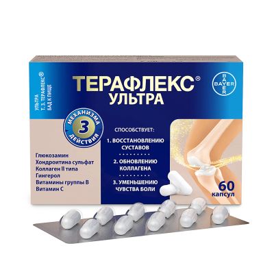 Лот: 23260601. Фото: 1. Терафлекс Ультра капс. №60. Лекарства